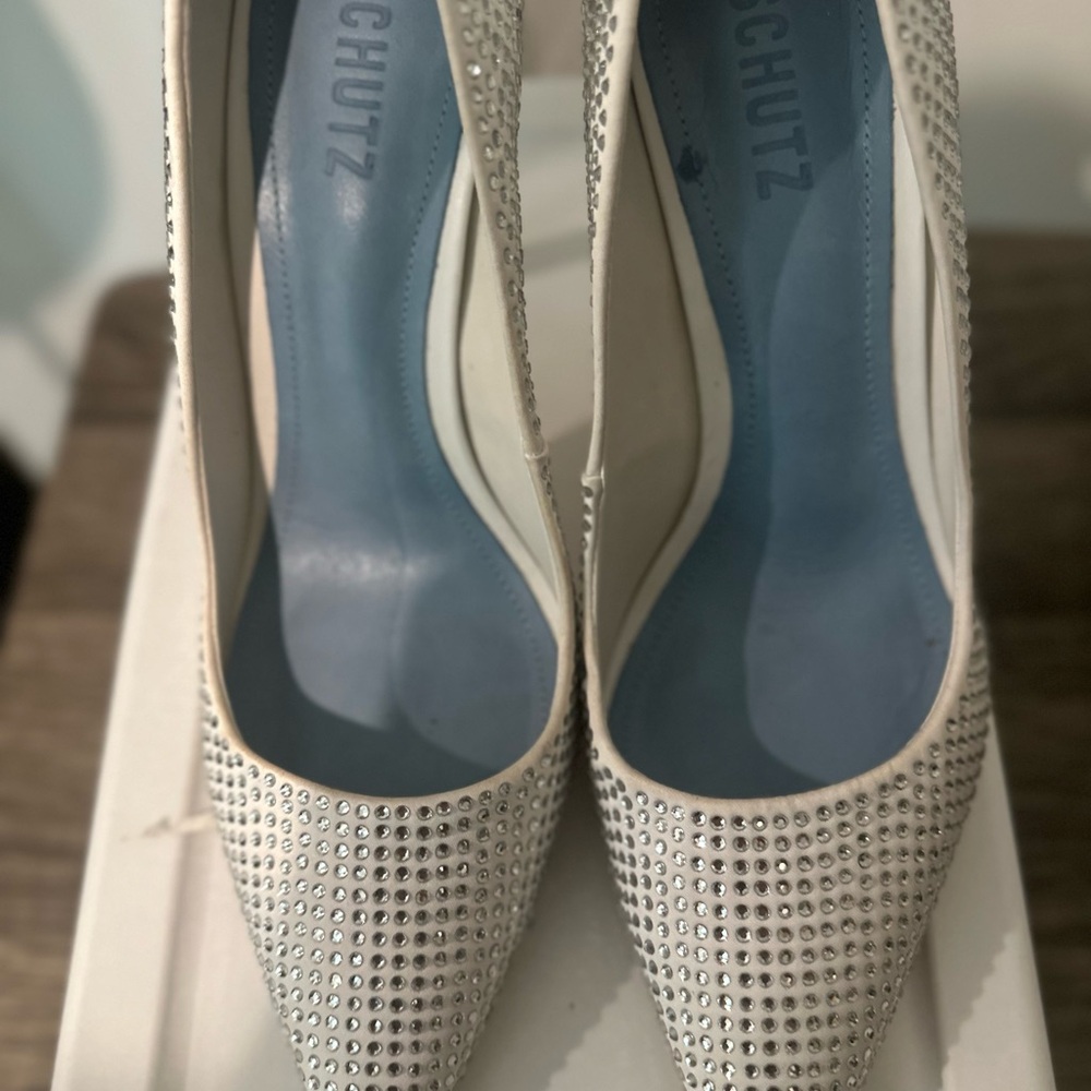 SCHUTZ Silver Studded Women's Heels